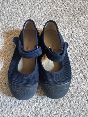 Girls Navy Corduroy Mary Jane Dress Shoes with Strap